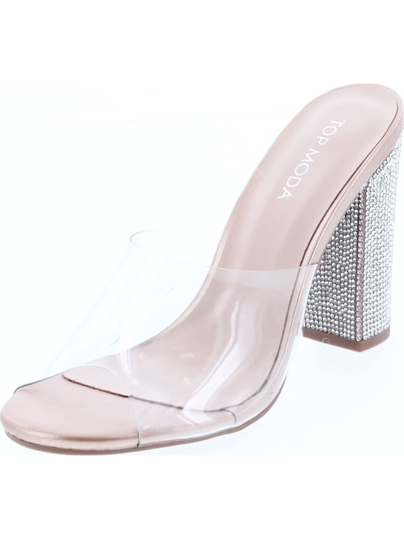 Womens Kyoto-38 Bling Heel Transparent Lucite Fashion Sandals