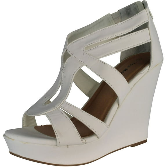 Top Moda Womens Lindy-3 Strappy Fashion Wedge Sandals