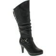 thumbnail image 1 of Top Moda Womens Page-65 Knee High Round Toe Lace-up Slouched High Heel Boots, 1 of 4