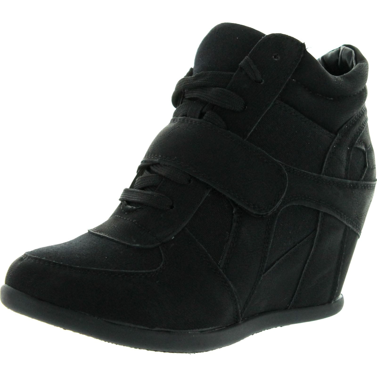 Riley Wedge Sneakers in Black | Number One Shoes