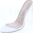 thumbnail image 1 of Top Moda Womens Transparent Lucite Double Strap Fashion Dress Sandals, 1 of 7
