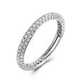 thumbnail image 1 of Top Moissanite Eternity Band - Vintage Solid Sterling Silver Band - Minimalist Bridal Matching Band - Antique Ring for Women - RIng for Her, 1 of 7