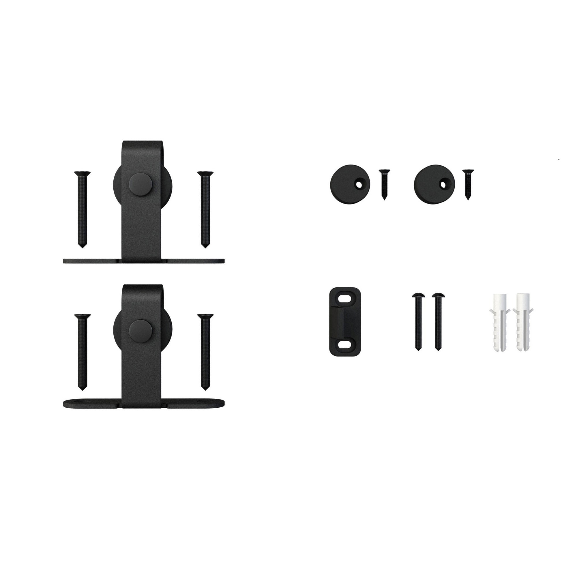 Matte Black Top Mount Mini Sliding Barn Door Hardware Kit