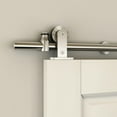 thumbnail image 1 of Top Mount Strap Style Sliding Door Hardware Set with Round Track, Fits Doors up to 36 Inches, Satin Stainless Steel by Stone Harbor Hardware, 1 of 1
