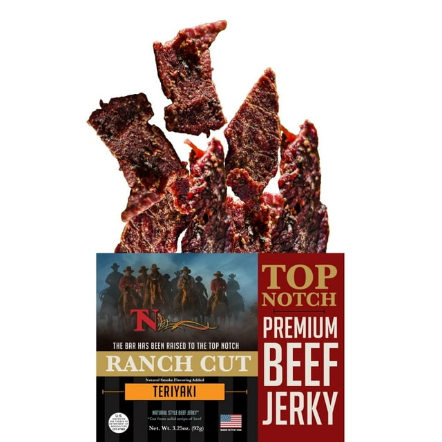 Top Notch Ranch Cut STF9 Jerky 3.25 oz Bag of Beef Jerky High