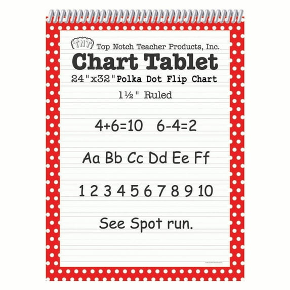 Top Notch Teacher Products Chart Tablet Polka Dot- 1 1/2" Ruled