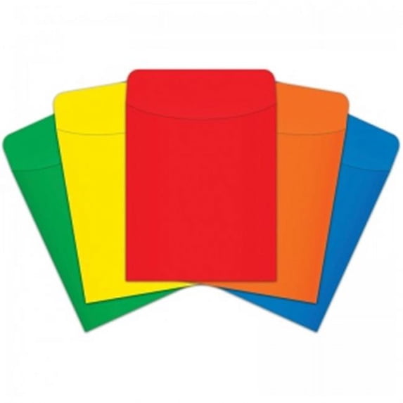 Top Notch Teacher Products TOP429BN Assorted Color Brite Primary Pockets, 35 per Pack - Pack of 6