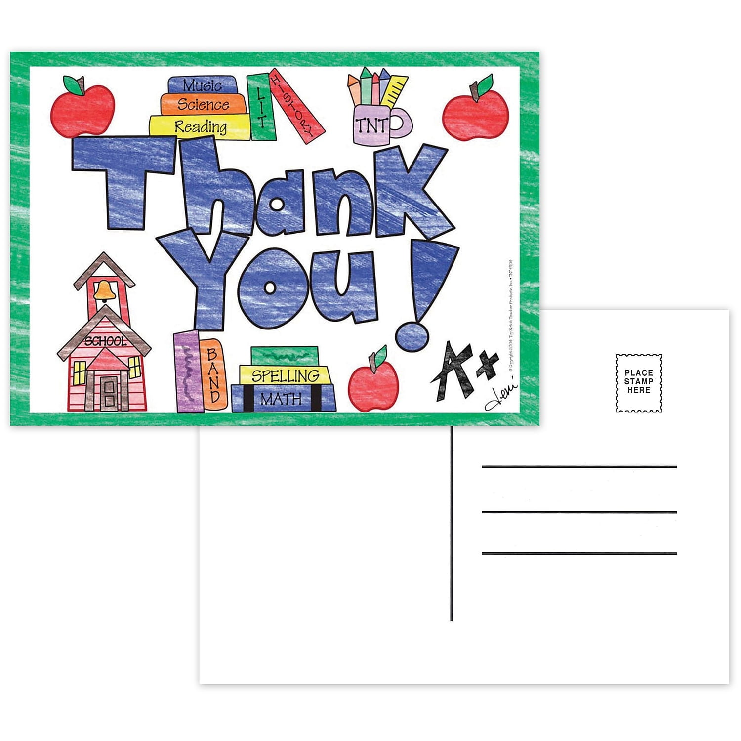 Top Notch Teacher Products Thank You Smooth Personal Postcards ...
