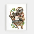 thumbnail image 1 of Top Of Christmas Morning - Painting Winter Humor White Framed Wall Art Print 24 x 36 inches, 1 of 3