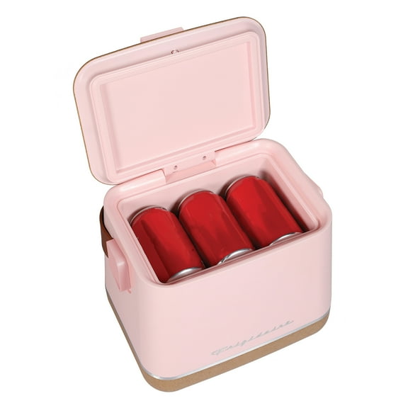 Top-Opening 6-Can Beverage Insulated Fridge/Cooler, Cork (Pink), EFMIS310-PINKPT