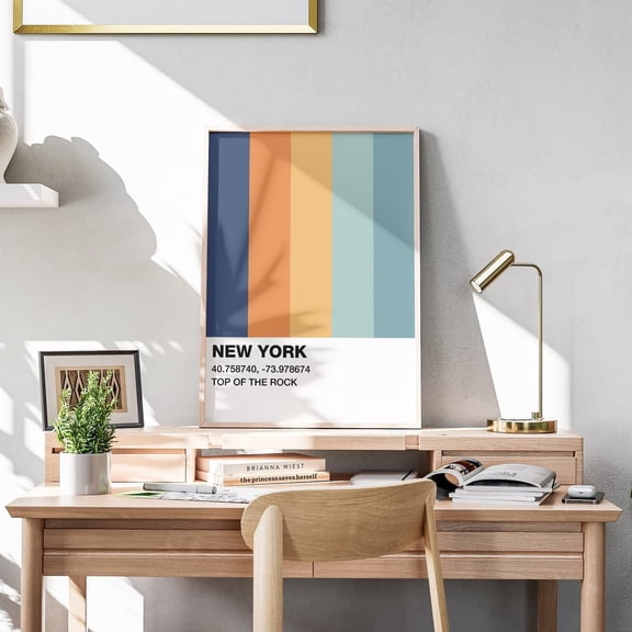 Top Of The Pantone Wall Art, Sunset Colors, New York Poster, Apartment Decor, Mid Century Art, Colorblock, Trending Now, Art UNFRAMED PAPER POSTER, Home Decor, Vintage Gift, Living Room Dercor