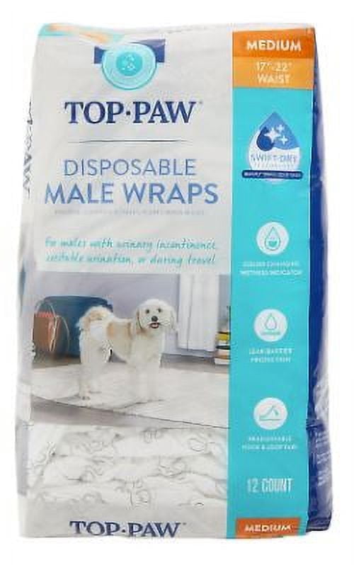 Top Paw Disposable Male Wrap Medium