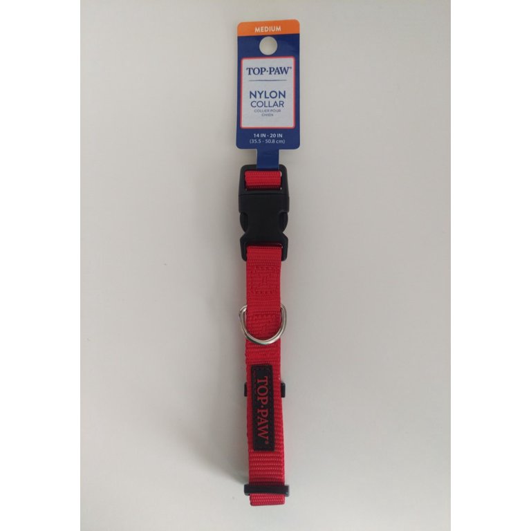 Top Paw Dog Collar Red Medium 14