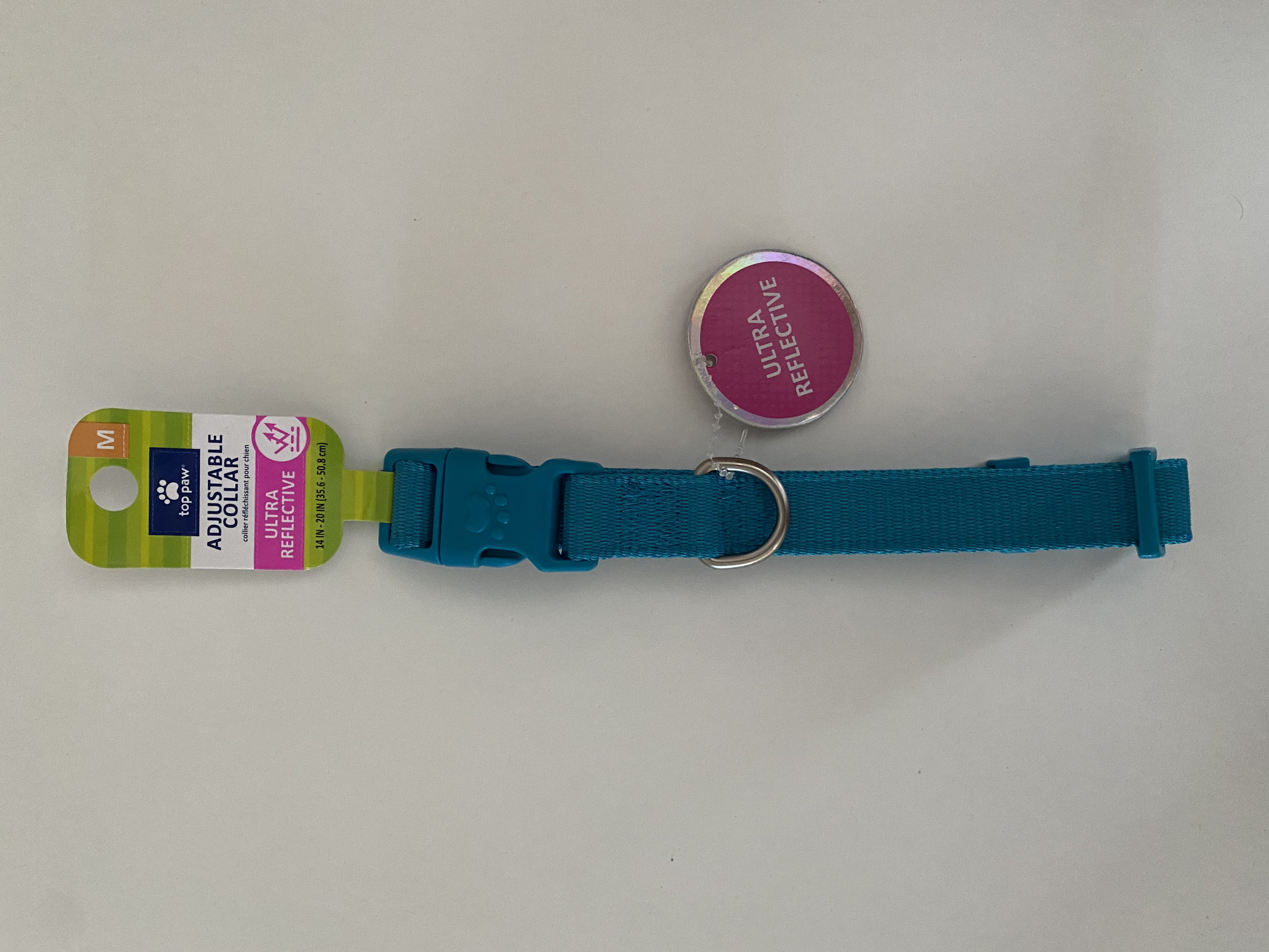 Top Paw - Dog Collar Ultra Reflct Collar Blue Medium 14 - 20 Neck -  Walmart.com