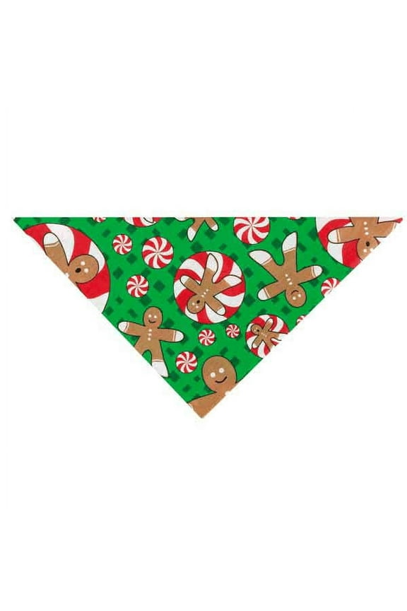 Top Performance Cotton/Polyester Seasonal Dog Bandanna, Gingerbread Men, 22-Inch