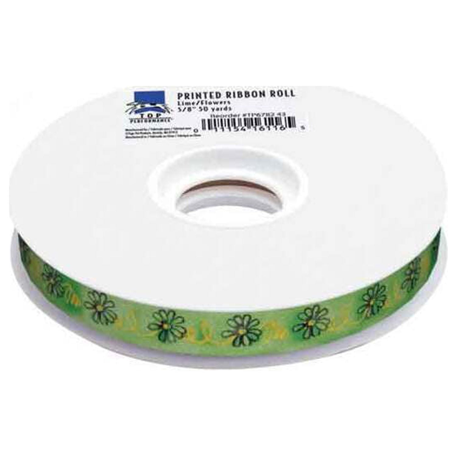 Top Performance TP Printed Ribbon 50yds Lime/Flowers