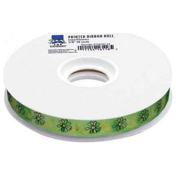 Top Performance TP Printed Ribbon 50yds Lime/Flowers