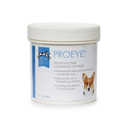 Top Performance Tear Stain Removing Cleansing Eye Pads for Dogs and Cats, 100Pk