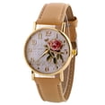 thumbnail image 1 of Top Pet Women Arabic Number Rose Flower Round Dial Faux Leather Band Quartz Wrist Watch, 1 of 7