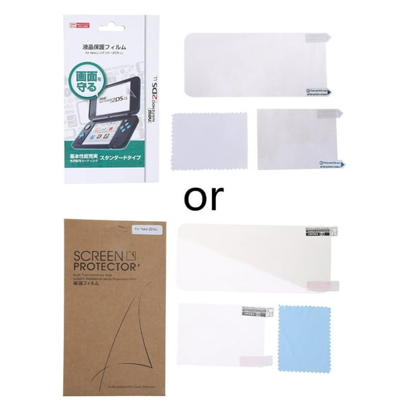 Top Plastic Film LCD Screen Protector Bottom Clear Full Cover Protective Film Guard Fits for New 2DS XL/2DS LL