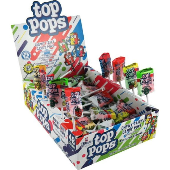 Top Pops Assorted Taffy Pops - Case of 48
