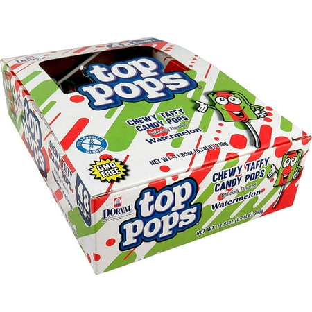 Top Pops Watermelon Taffy Pops - Case of 48