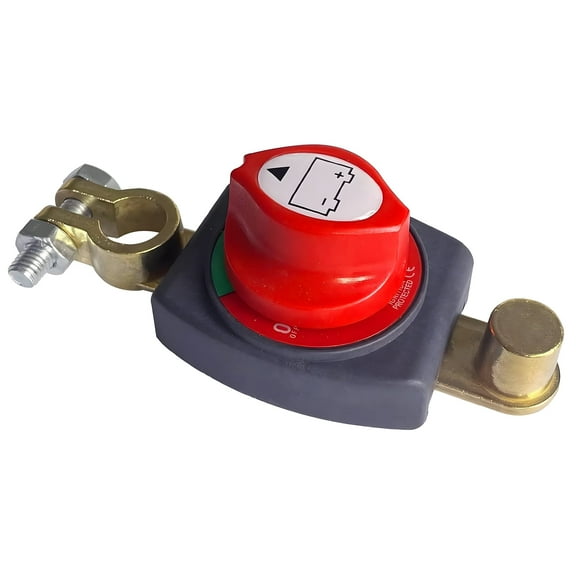 Top Post Battery Disconnect Switch, 12-48 V Battery Power Cut Master Switch Disconnect Isolator for Car, Vehicle, RV and Boat (Negative, On/Off)