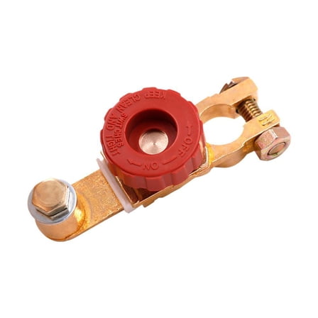 Top Post Battery Disconnect Switch - 12V/125A Brass with Anti-Corrosion Washers, Fit for Trucks & Boats