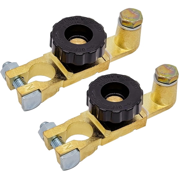 Top Post Battery Disconnect Switch,  Battery Master Switch Isolator W/ M8 Top Bolt for Power Disconnect Cut Off (2 Pack)