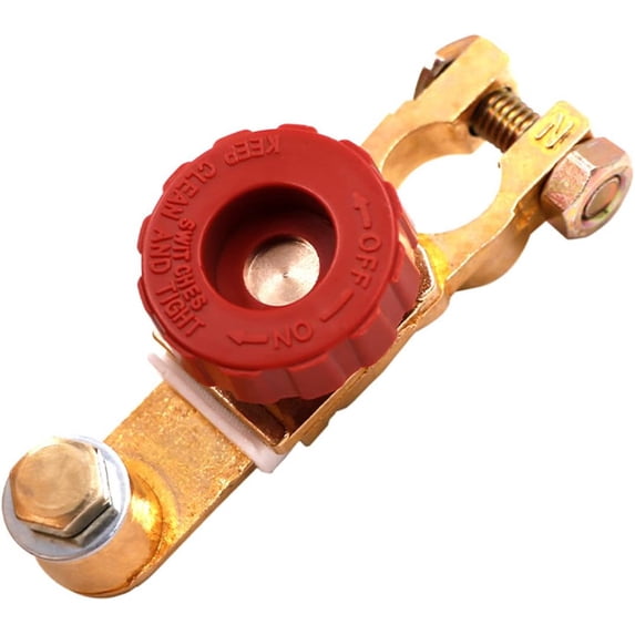 Top Post Battery Disconnect Switch - Quick Disconnect Battery Cut Off Switch for Car Truck Marine RV and Electrical Equipment - 12V/125A - Red