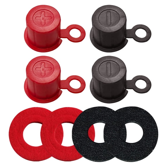 Top Post Plastic Battery Post Caps, Ampper Battery Post Terminal Cover Insulator Protector W/ Washers for Car, Vehicle, RV and Boat (Cap, 2 Sets)