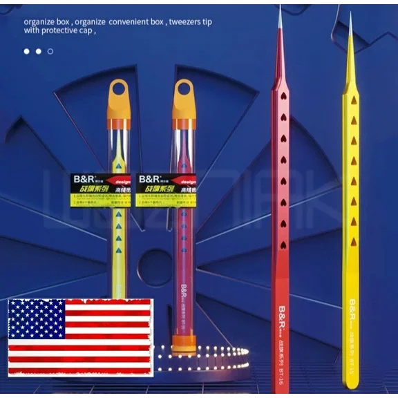 Top Precision Tweezers Heatdispersing B&R, Bt-15, Bt-16, Pcb Bga, Jewelry Repair