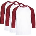 thumbnail image 1 of Top Pro Men's 3/4 Sleeve Crew Neck Raglan Jersey Baseball Tee Shirts (Single and Multi Packs Available), 1 of 1