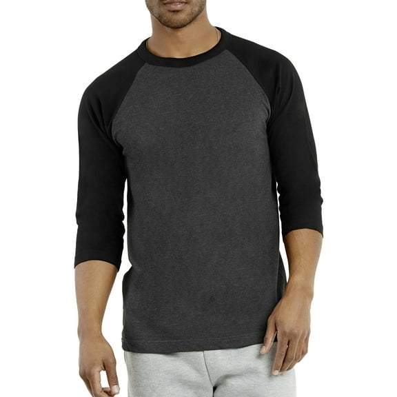 Top Pro Men's 3/4 Sleeve Crew Neck Raglan Jersey Baseball Tee Shirts (Single and Multi Packs Available)