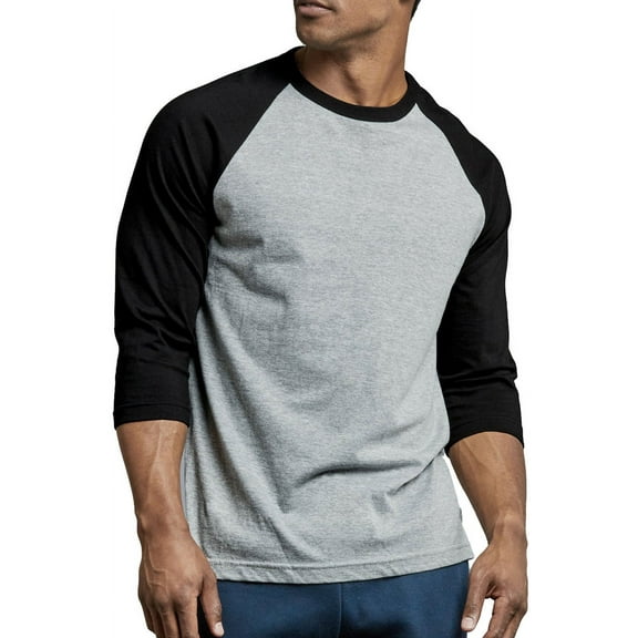 Top Pro Men's 3/4 Sleeve Crew Neck Raglan Jersey Baseball Tee Shirts (Single and Multi Packs Available)