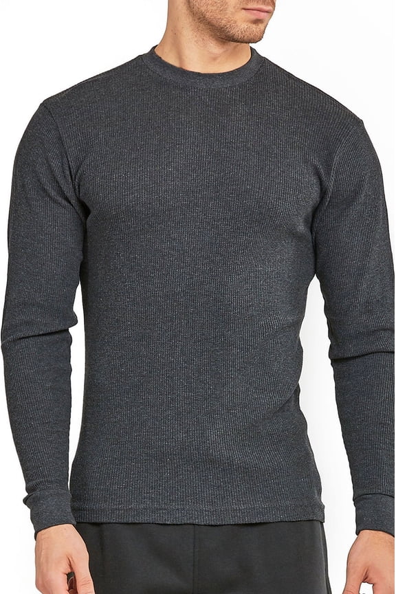 Top Pro Men's Classic Waffle Knit Heavyweight Cotton Long Sleeve Thermal T-Shirt Top