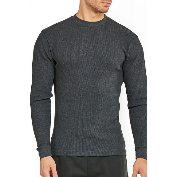 Top Pro Men's Classic Waffle Knit Heavyweight Cotton Long Sleeve Thermal T-Shirt Top