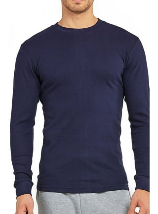 Men's Long Sleeve Thermal Shirt Medium Weight Warm Waffle Knit Layering 