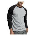 thumbnail image 1 of Top Pro Men's Long Sleeve Colorblocked Baseball Tee Black Light Grey M, 1 of 3