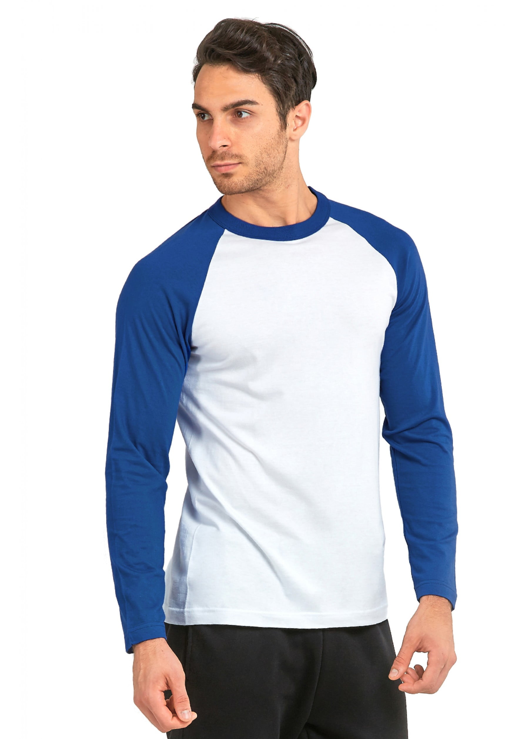 トップス Raglan long sleeved tshirt blue ZCFZJW Raglan Long Sleeve T-Shirts for Men Big and Tall Regular