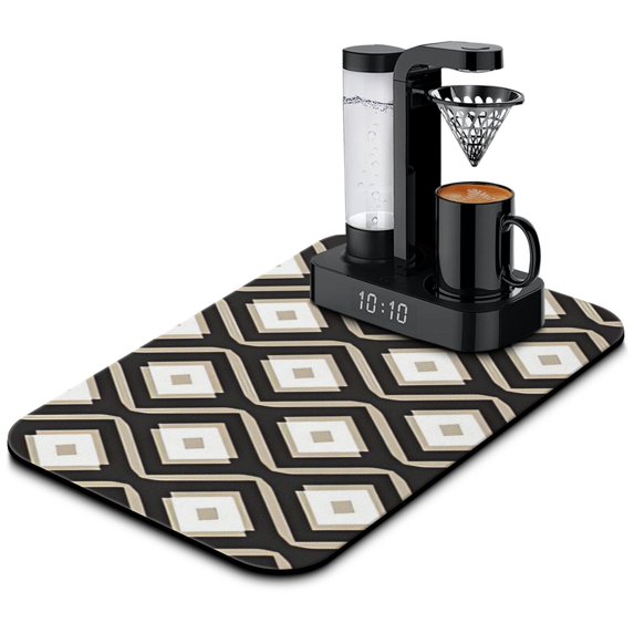 Top Quality Coffee Drying Mat XL, 19.5x12in Made from Absorbent Diatom Mud, Ideal for Drying Dishes, Utensils, Pots and Pans on Kitchen Counters