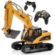 Top Race 15 Channel Full Functional Remote Control Excavator Construction Tractor, Excavator Toy with 2.4Ghz Transmitter 2 in 1