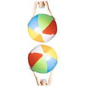 Top Race 42"" Giant Inflatable Beach Balls | 2 Pack Rainbow Color