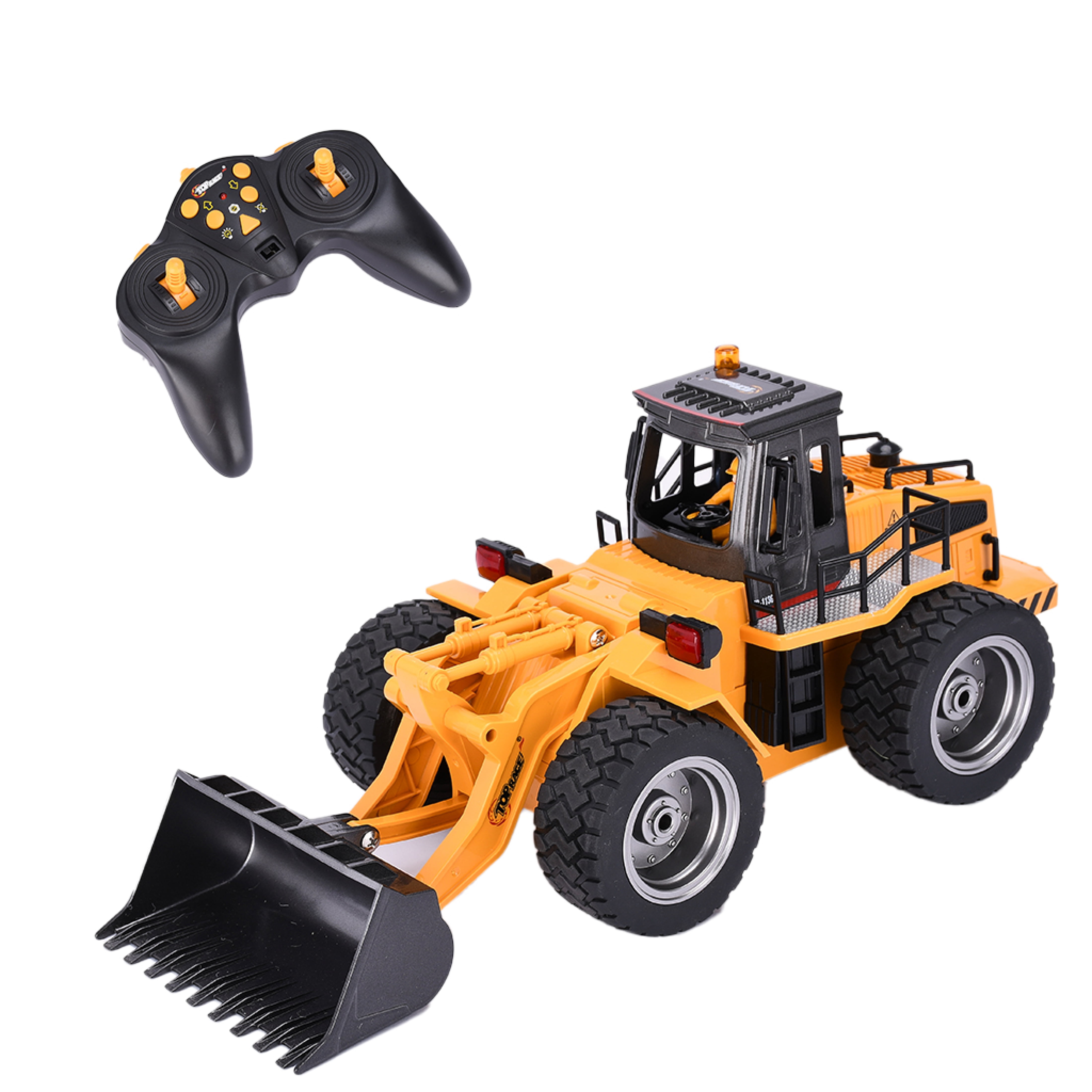 Rc tractor with front loader outlet