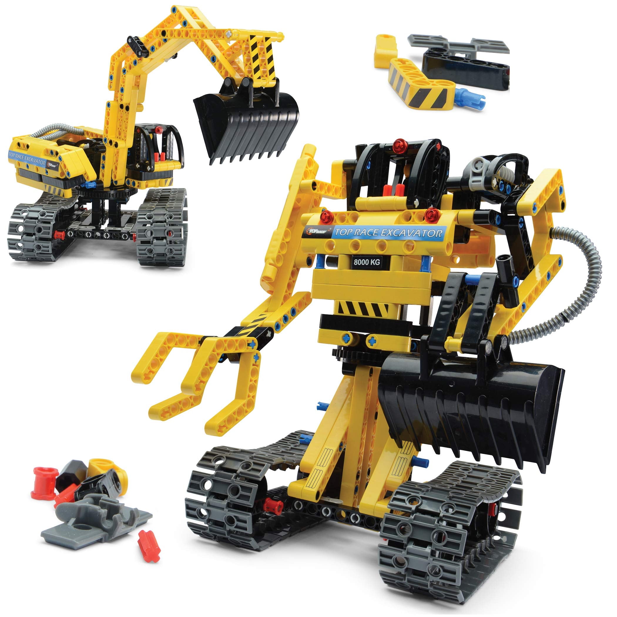 Top Race Stem Building Toys Building Set stem Kits for Boys Gift Toys for Boys Ages 6 14 Year Old and up 2 in 1 Model Set Excavator Toy and Robot Toy