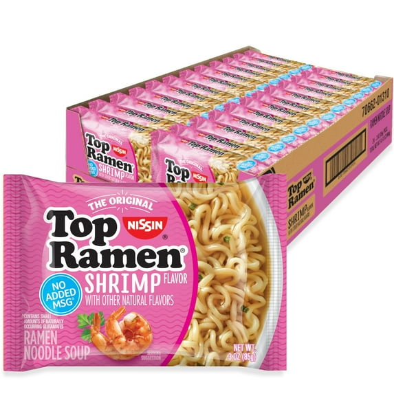 Top Ramen, Shrimp Flavor, 3 Ounce (Pack of 24)
