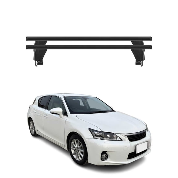 Top Roof Racks Cross Bars fits Lexus CT 200h 2011-2017 2Pcs Black Aluminium