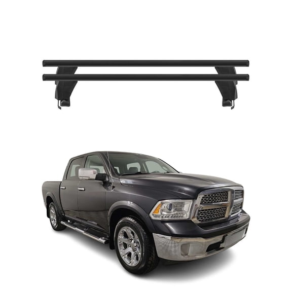Top Roof Racks Cross Bars fits RAM 1500 4 2009-2018 2Pcs Black Aluminium
