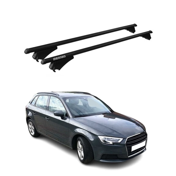 Top Roof Racks Cross Bars for Audi A3 Sportback e-tron 2016-2018 Black Alu 2Pcs
