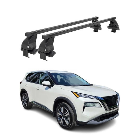 Top Roof Racks Cross Bars for Nissan Rogue T33 2021-2026 Steel Black 2Pcs